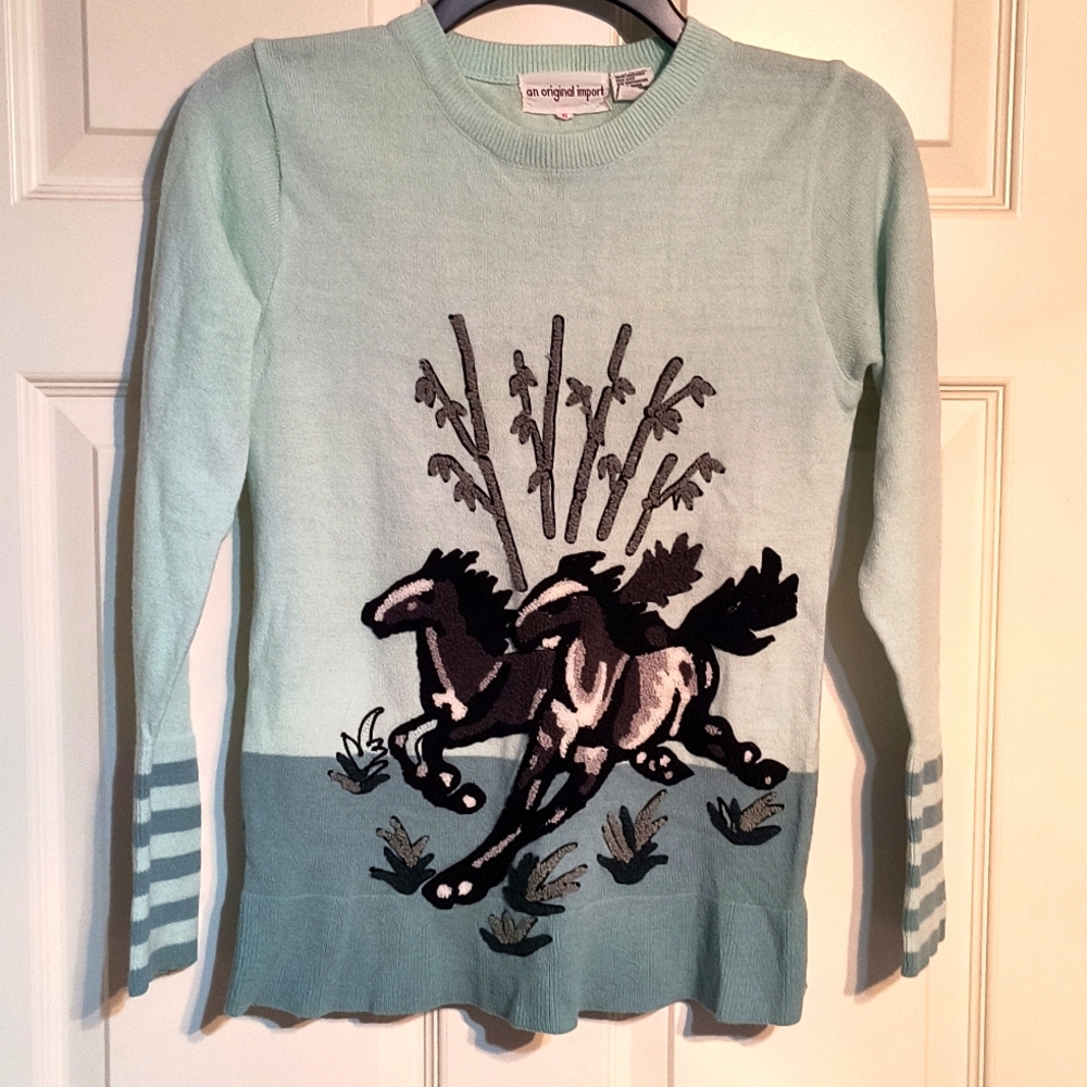 Green horse sweater